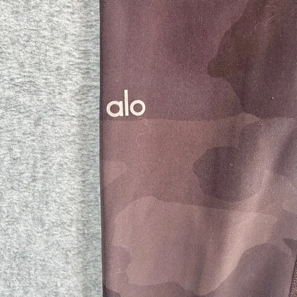 Alo High Waist Vapor Leggings Brown Camo Size XS